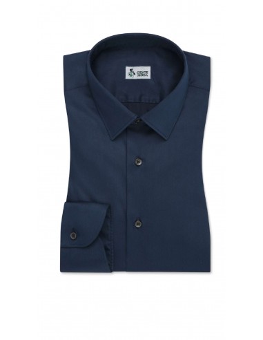 Camicia in cotone vestibilità regolare collo italiano colore Blu Easy