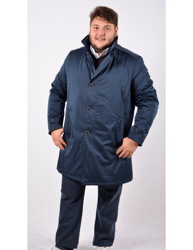 Trench soprabito uomo blu sartoriale primavera estate giacca giubbotto elegante 